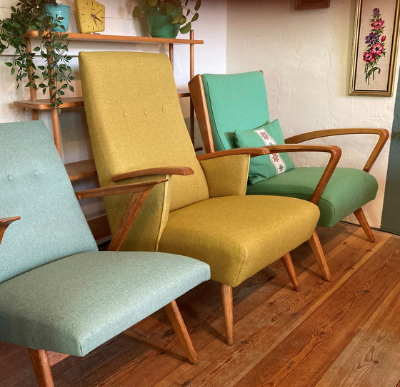 Image 1 of Vintage fauteuil met voetenbankje