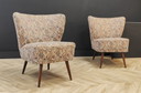 Twee Mid Century cocktailstoelen | Vintage - set 2 stoelen