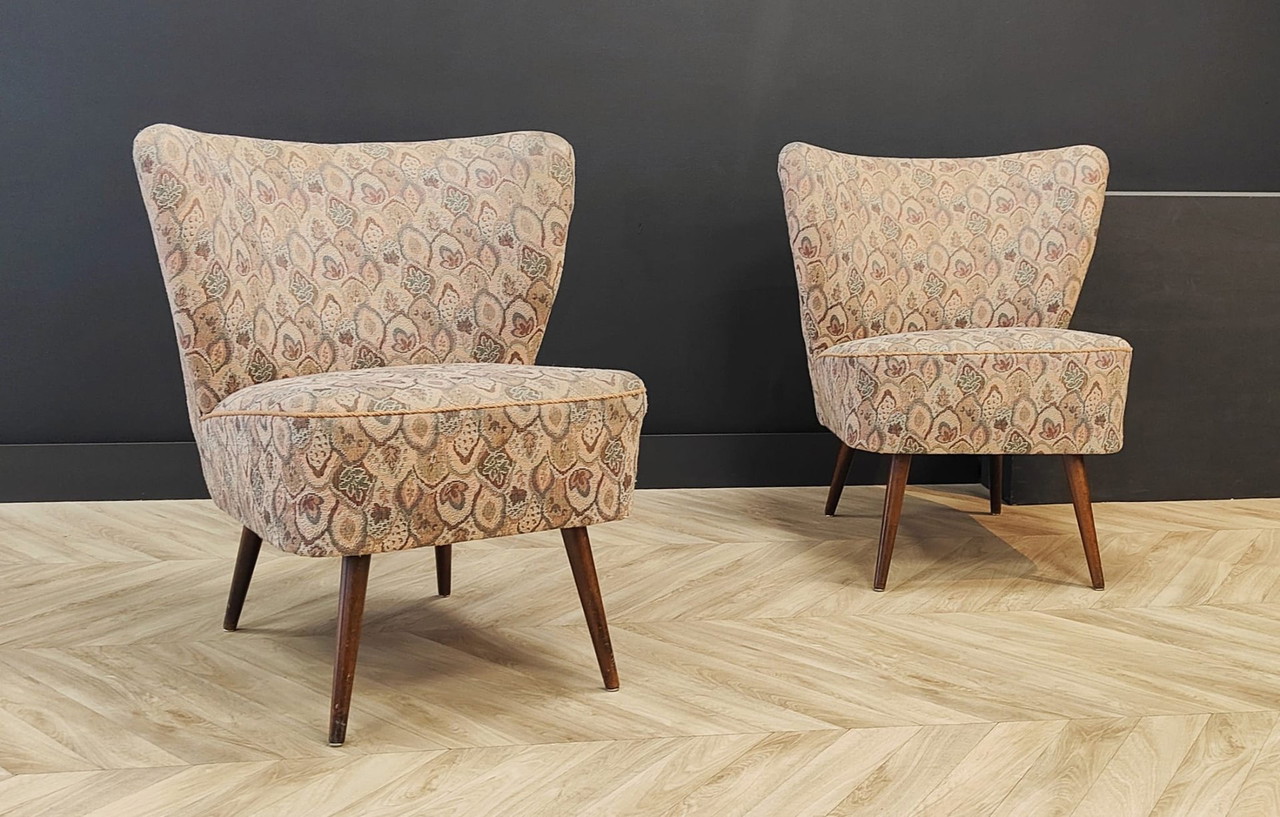 Twee Mid Century cocktailstoelen | Vintage - set 2 stoelen