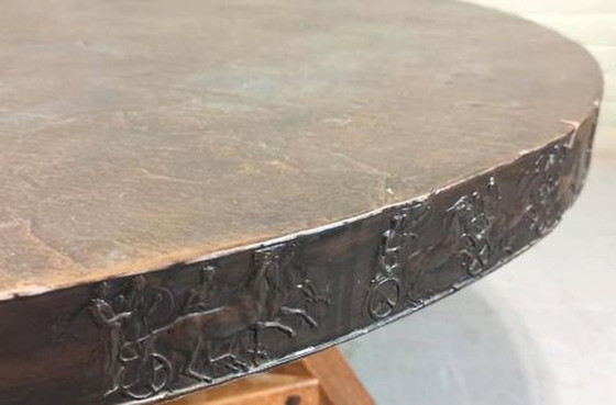 Image 1 of Vintage brutalistische salontafel, rond