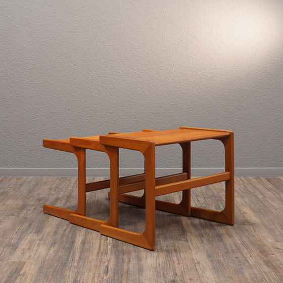 Image 1 of 3x Salin Nyborg Mid Century Teak bijzettafels