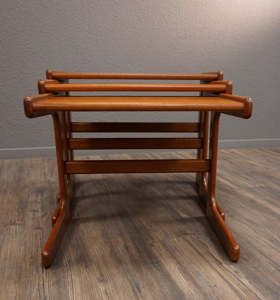 Image 1 of 3x Salin Nyborg Mid Century Teak bijzettafels