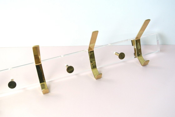Image 1 of Vintage Messing Kapstok + 4 Kledinghangers