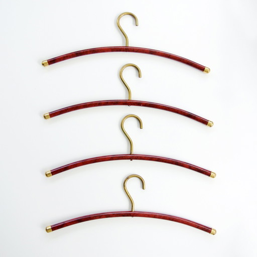Vintage Messing Kapstok + 4 Kledinghangers