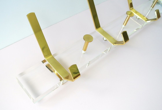 Image 1 of Vintage Messing Kapstok + 4 Kledinghangers