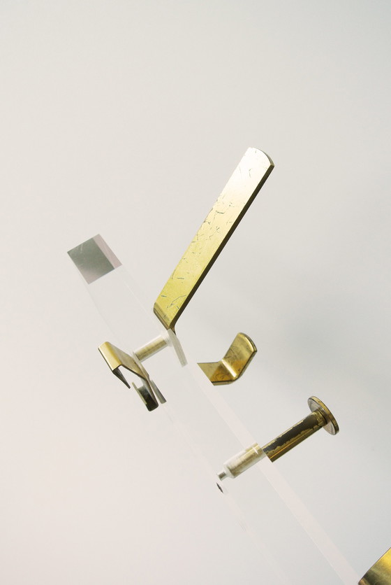 Image 1 of Vintage Messing Kapstok + 4 Kledinghangers