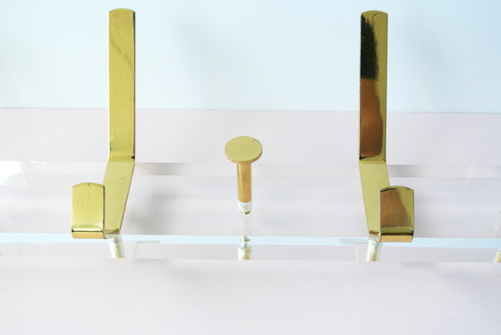 Image 1 of Vintage Messing Kapstok + 4 Kledinghangers