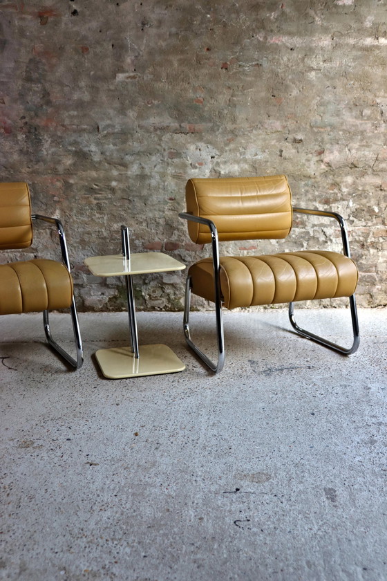 Image 1 of 2x Eileen Gray Bonaparte fauteuils