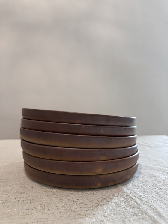 Image 1 of 6x Vintage franse zandstenen borden