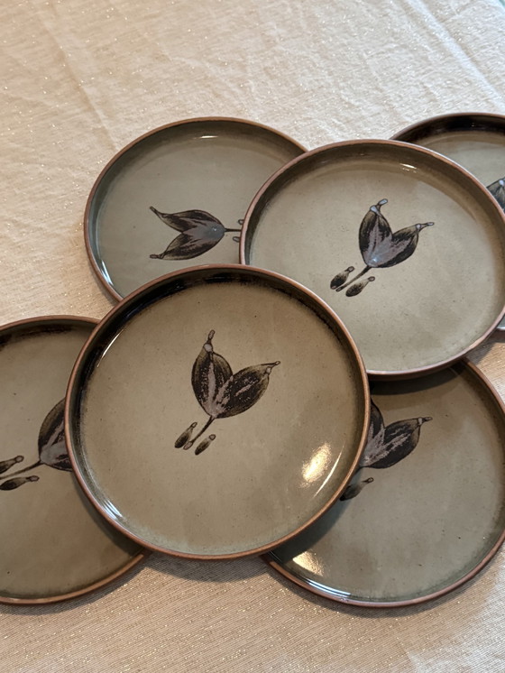 Image 1 of 6x Vintage franse zandstenen borden