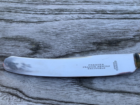 Image 1 of Francis Newton Sheffield vintage hertshoorn tafelmes