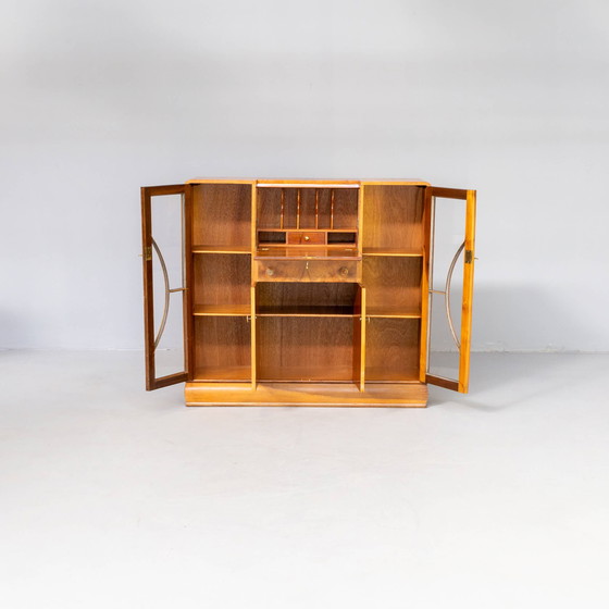 Image 1 of Art Deco wortelnoten secretaire kast