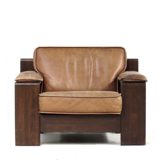 Image 1 of Leolux fauteuil in cognac leer