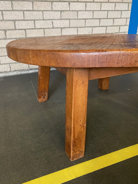 Image 1 of Ronde Brutalist salontafel massief hout