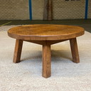 Ronde Brutalist salontafel massief hout