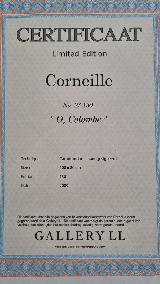 Image 1 of Corneille, carborumdumlitho "O, Colombe"