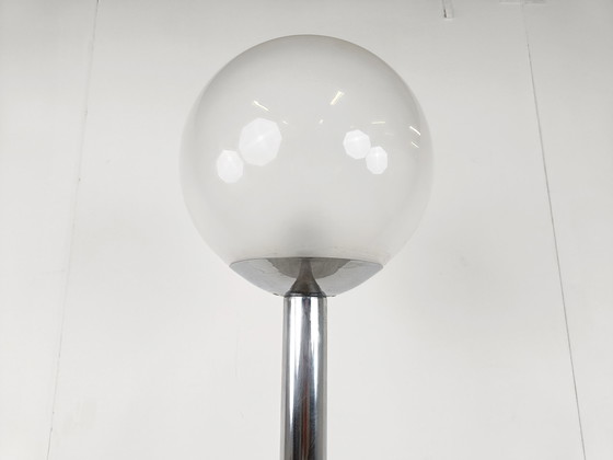 Image 1 of Vintage vloerlamp van chroom en glas, jaren 70