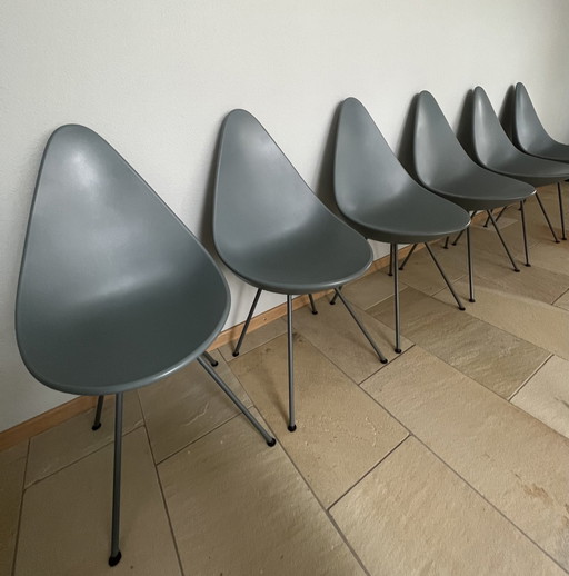 6x Fritz Hansen Drop Chair stoel