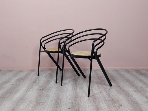 2x Vintage buisframe stoel