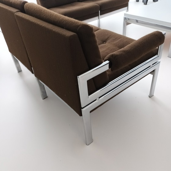 Image 1 of Vintage mid century Hoekbankset met hoektafel en salontafel