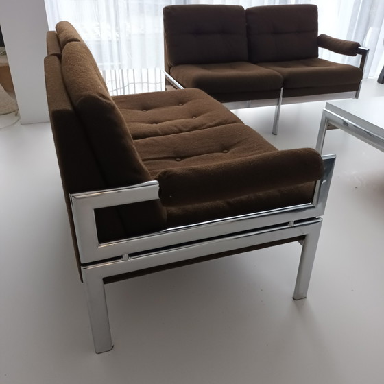 Image 1 of Vintage mid century Hoekbankset met hoektafel en salontafel