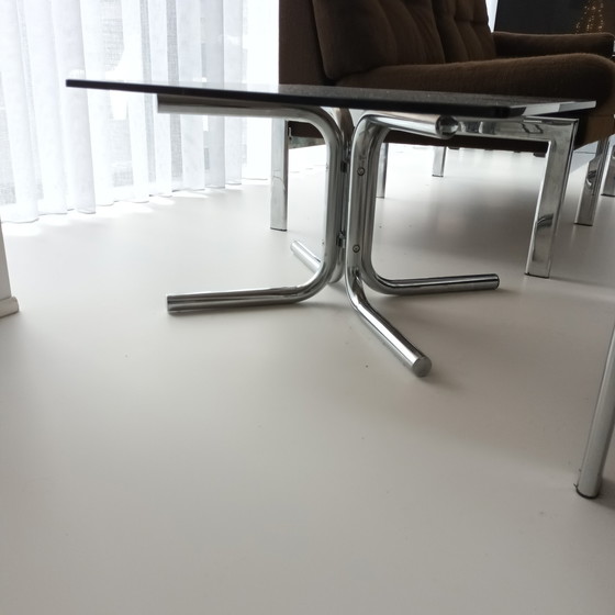 Image 1 of Vintage mid century Hoekbankset met hoektafel en salontafel