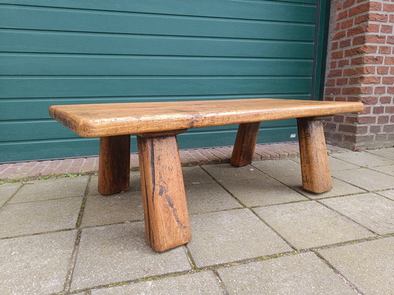 Image 1 of Brutalist eiken salontafel