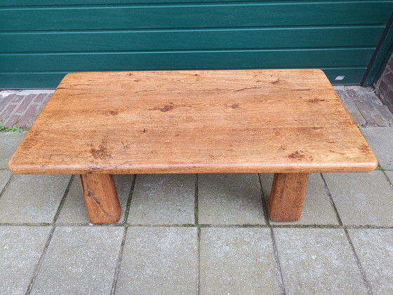 Image 1 of Brutalist eiken salontafel
