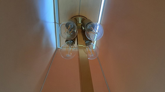 Image 1 of 2x Lucite lampen, messing en plexiglas