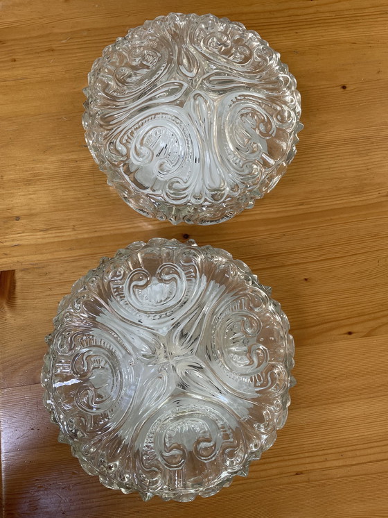 Image 1 of 2 x Vintage glazen plafonnière