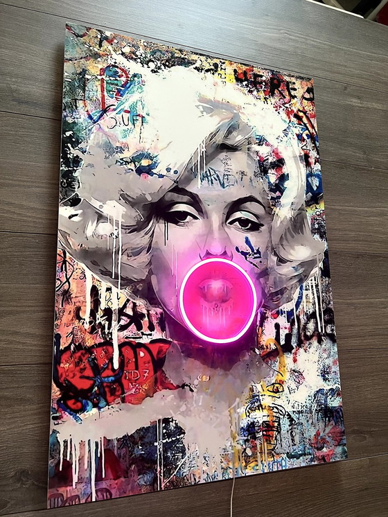 Image 1 of Marilyn Monroe Bubblegum led- Kunst