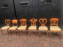 6x Vintage kersenhouten eetkamerstoel