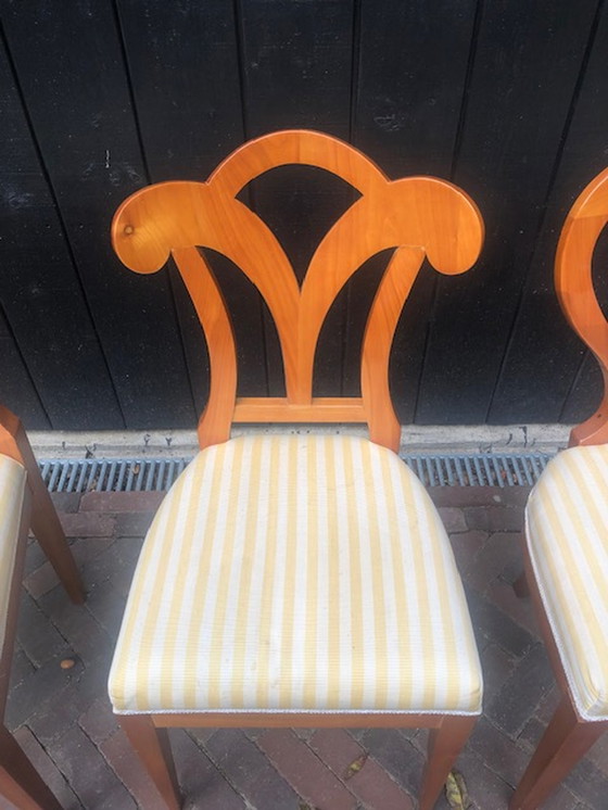 Image 1 of 6x Vintage kersenhouten eetkamerstoel