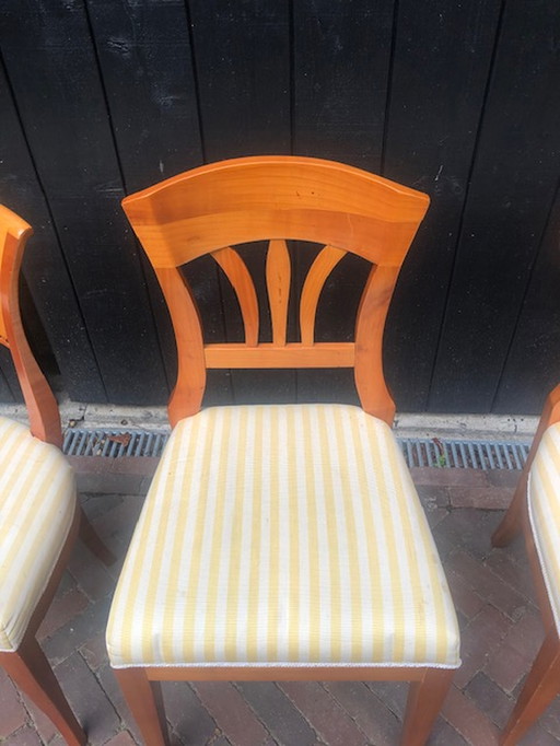 6x Vintage kersenhouten eetkamerstoel