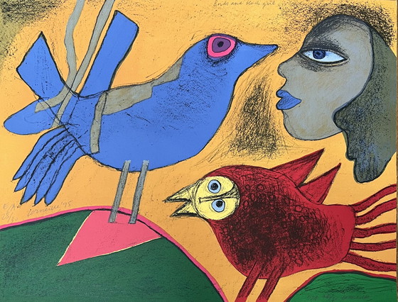 Image 1 of Guillaume Corneille Lithografie Vogels