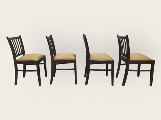 Image 1 of 4x Mid Century eettafel stoelen