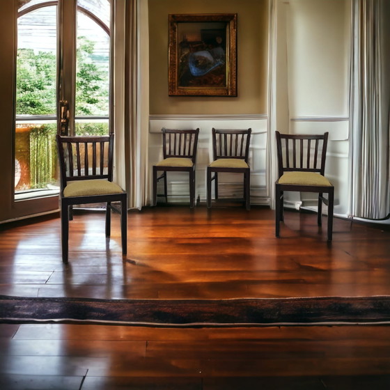 Image 1 of 4x Mid Century eettafel stoelen