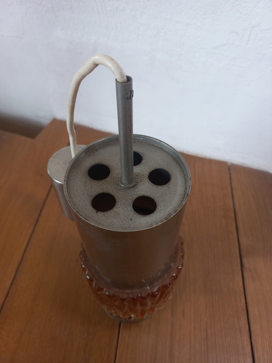 Image 1 of Vintage hanglamp metaal en glas