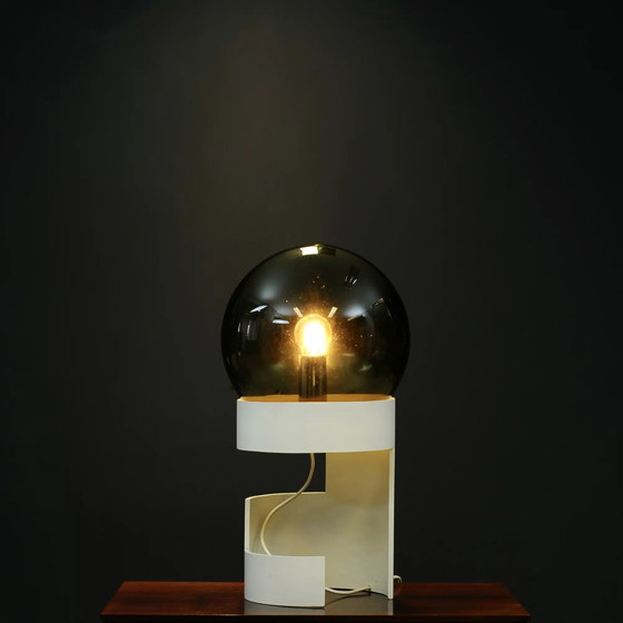 Image 1 of Space Age vloerlamp of grote tafellamp met Groen Glas kap.