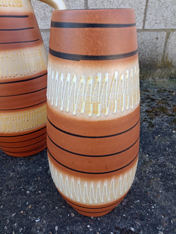 Image 1 of 3x Vintage West-Germany Pottery vloervazen