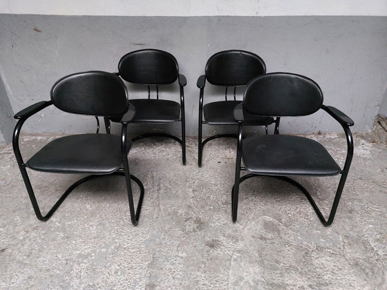 Image 1 of 4x effezeta Italy design buisframe dinning chairs