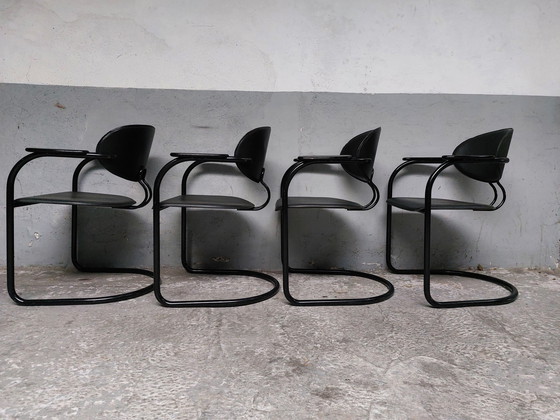 Image 1 of 4x effezeta Italy design buisframe dinning chairs