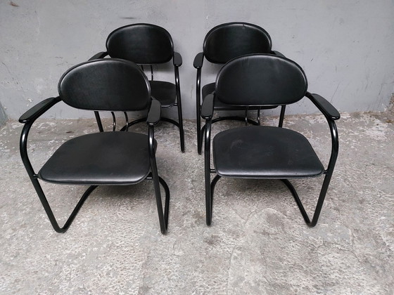 Image 1 of 4x effezeta Italy design buisframe dinning chairs