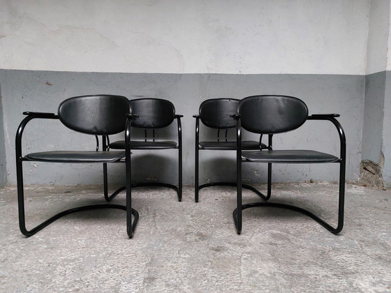 Image 1 of 4x effezeta Italy design buisframe dinning chairs