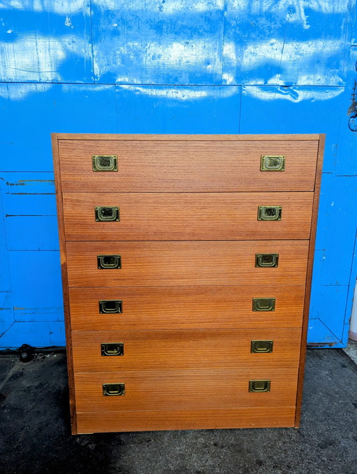 Vintage teak ladenkast jaren 60 