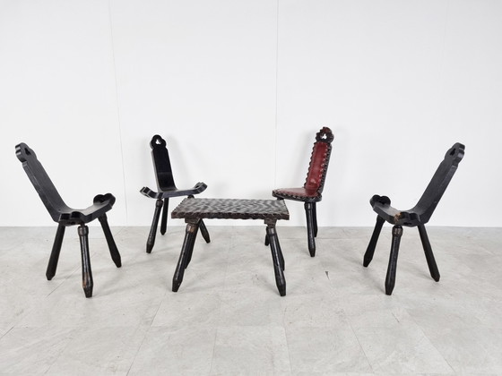 Image 1 of Vintage brutalist eetkamerset