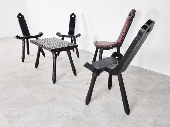 Image 1 of Vintage brutalist eetkamerset