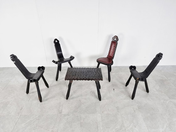 Image 1 of Vintage brutalist eetkamerset