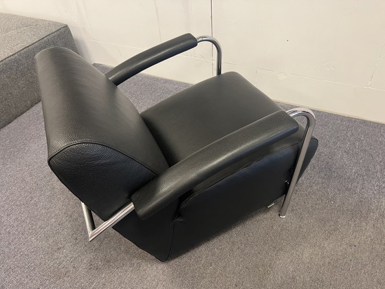 Image 1 of Leolux Scylla fauteuil zwart leer Design stoel