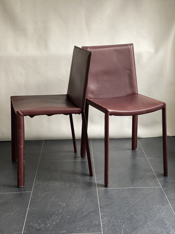 Image 1 of Paar Italiaanse Arben eetkamerstoelen uit de jaren 70